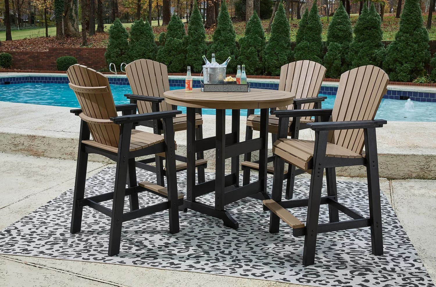 Fairen Trail Black And Driftwood Outdoor Round Bar Table Set Qb13305252 3 (1)